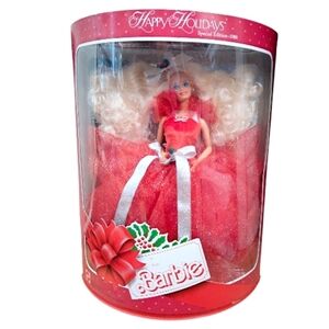 Mattel 1988 1st EVER Happy Holidays Special Edition Christmas Barbie Doll (NIB)